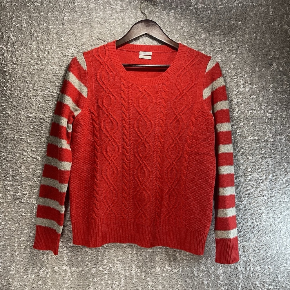 Wallace L Wool Cable Knit Stripes Pullover Sweater Preppy Academia Holidays